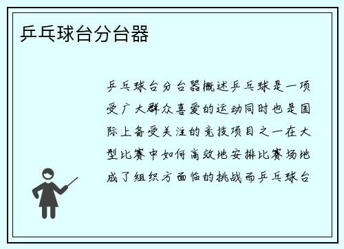 乒乓球台分台器