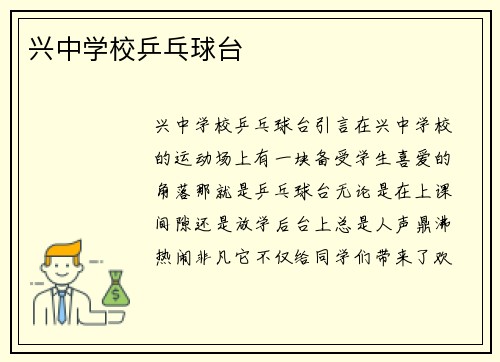 兴中学校乒乓球台